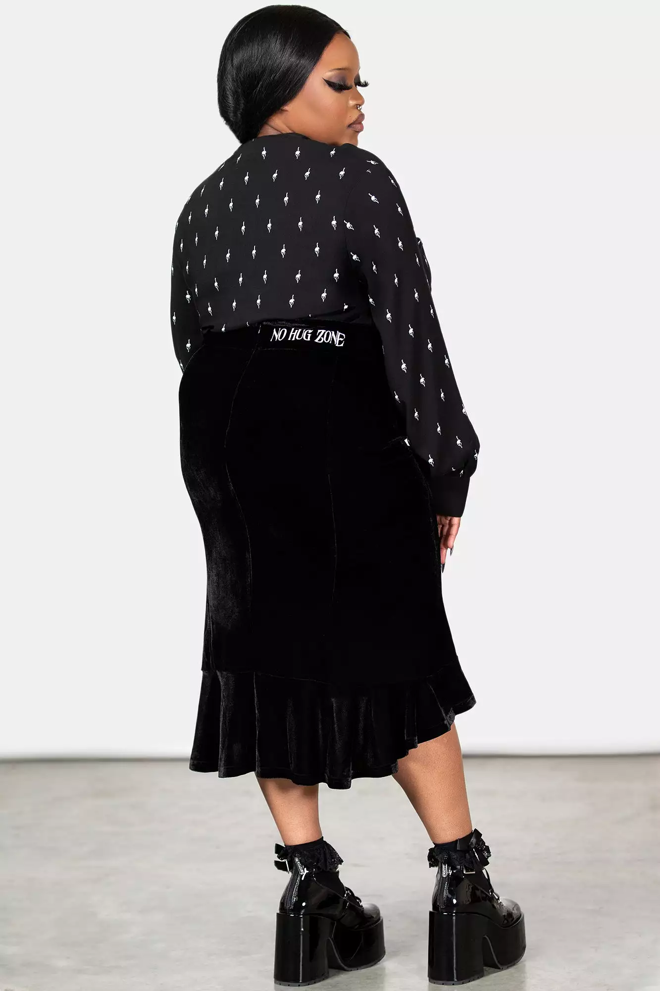 Little Storm Cloud Plus Size Midi Skirt