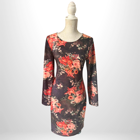 Long Sleeve Floral Shift Dress