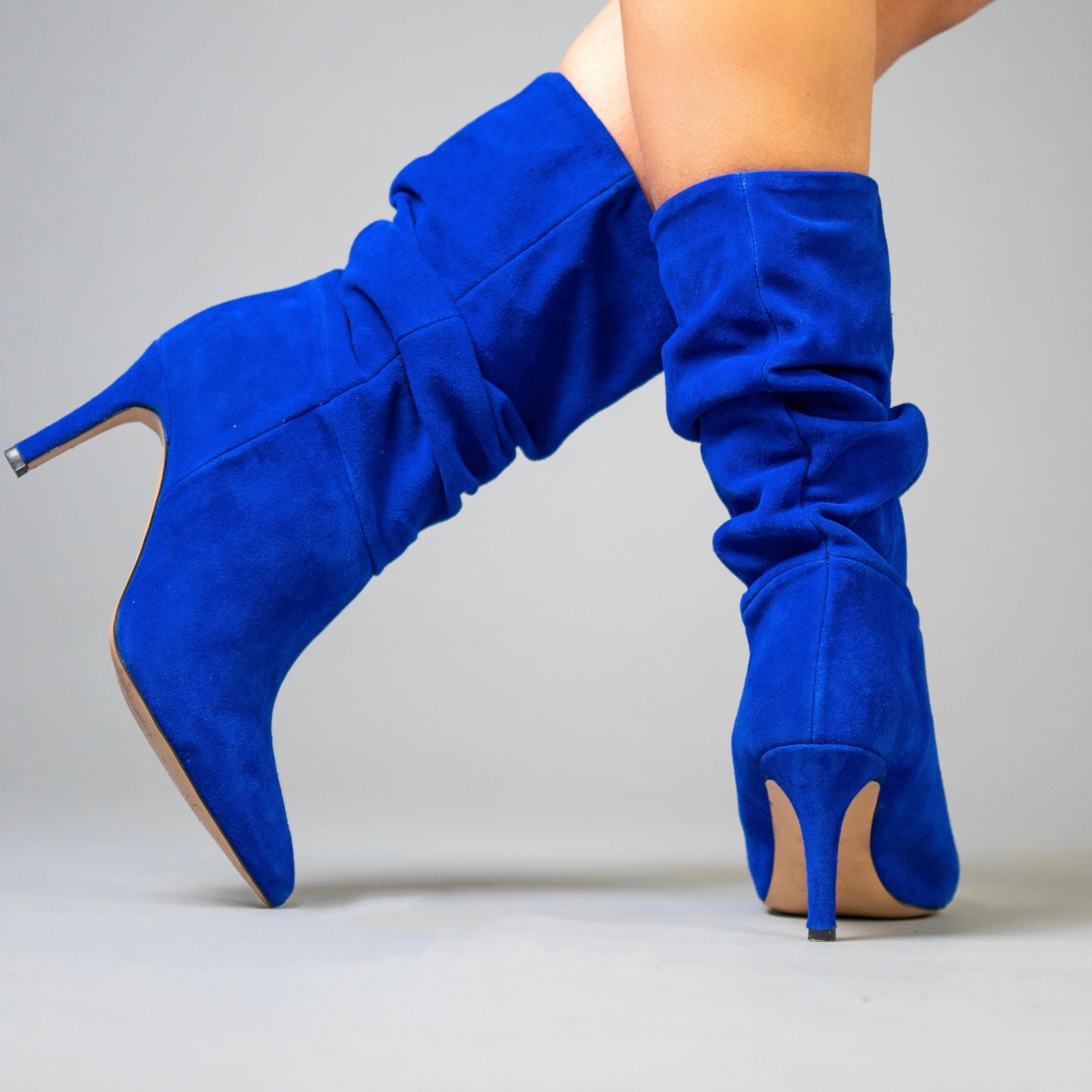 Matti Peacock Blue Kid Suede Leather - Shop Now!