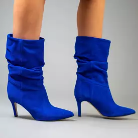 Matti Peacock Blue Kid Suede Leather - Shop Now!