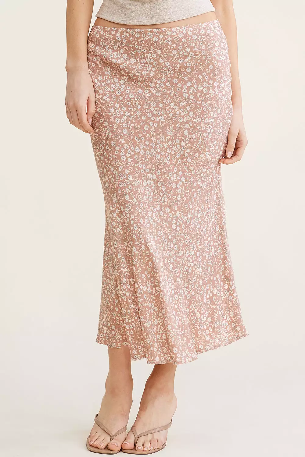 Mauve Floral Midi Skirt - Best Price & Latest Designs