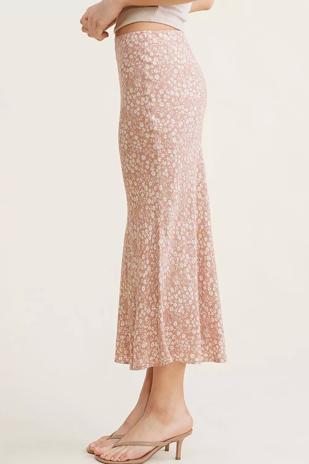 Mauve Floral Midi Skirt - Best Price & Latest Designs