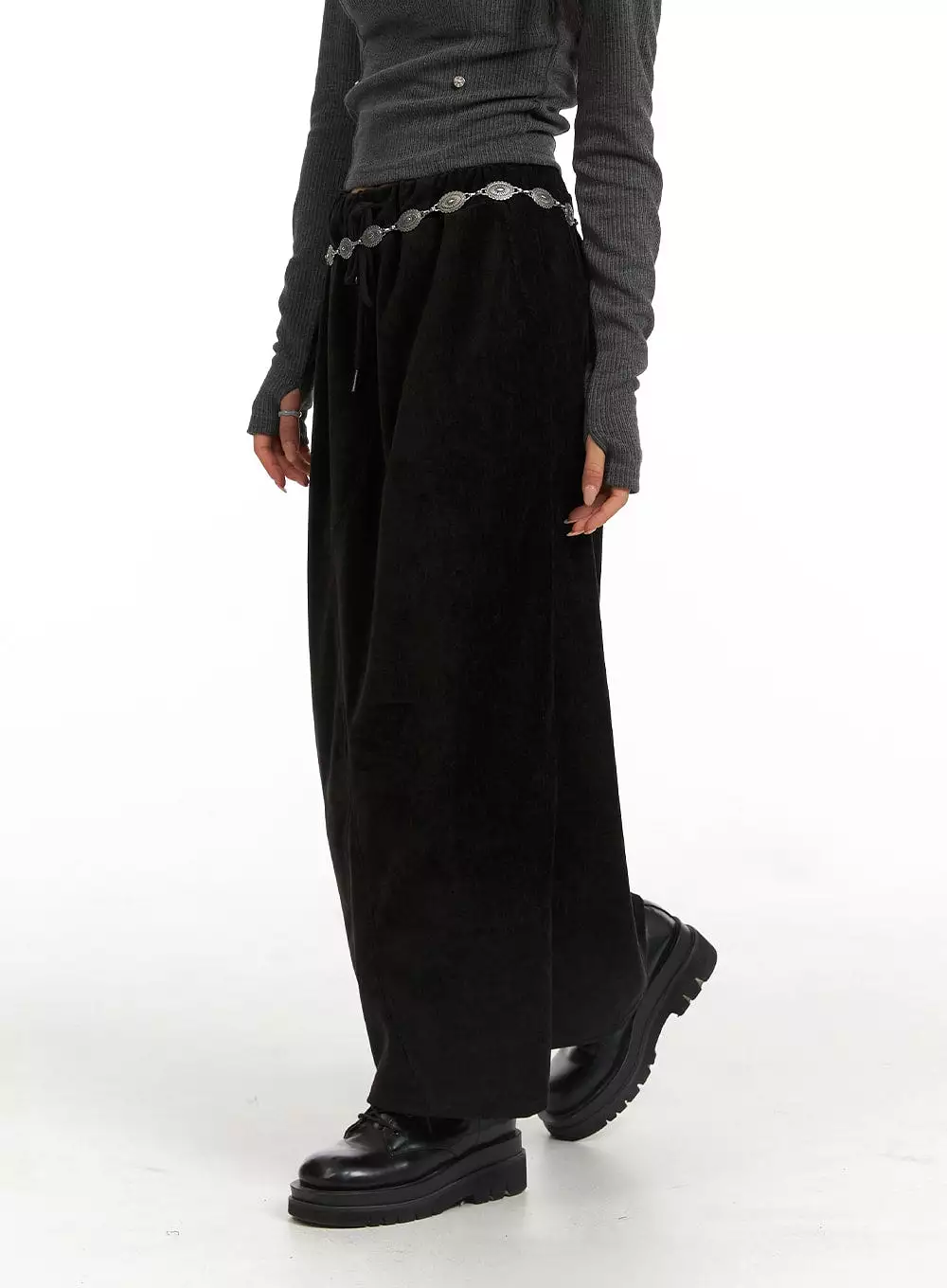 Maxi Skirt with Drawstring Waist - CJ417