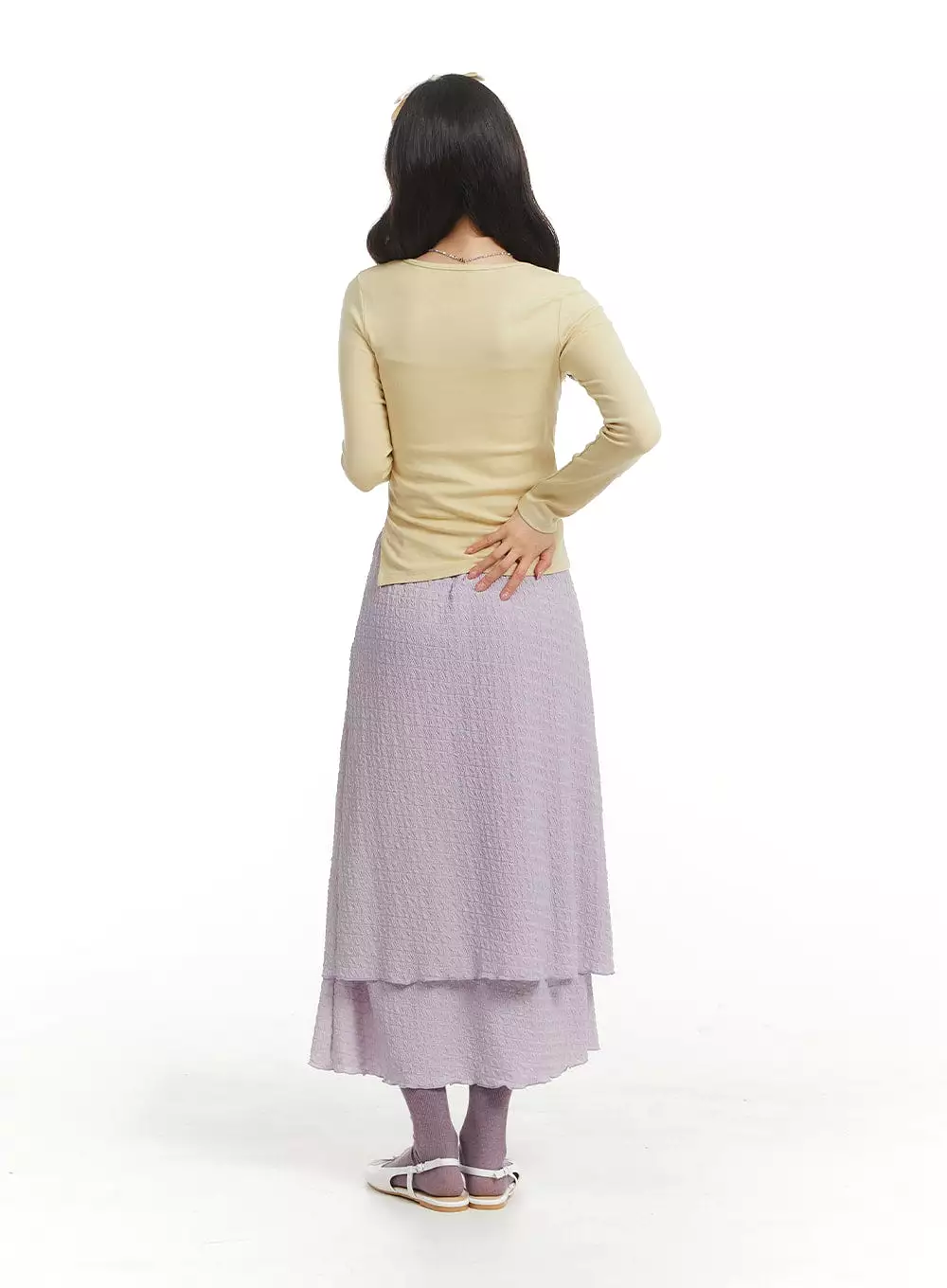 Maxi Skirt with Frill Texture - OM404