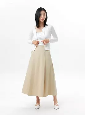 Maxi Skirt with Pleats and Elegant Style OL325