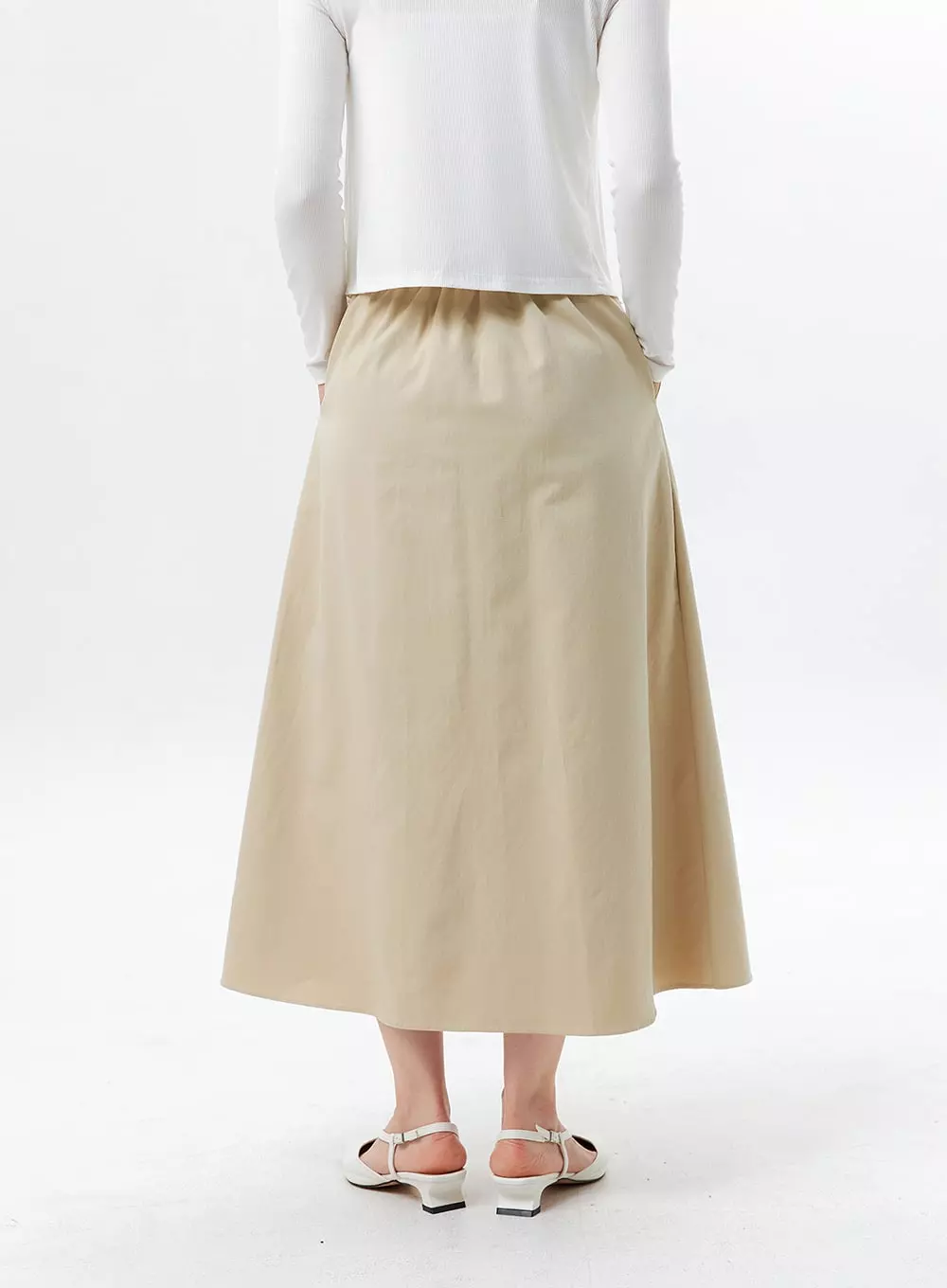 Maxi Skirt with Pleats and Elegant Style OL325