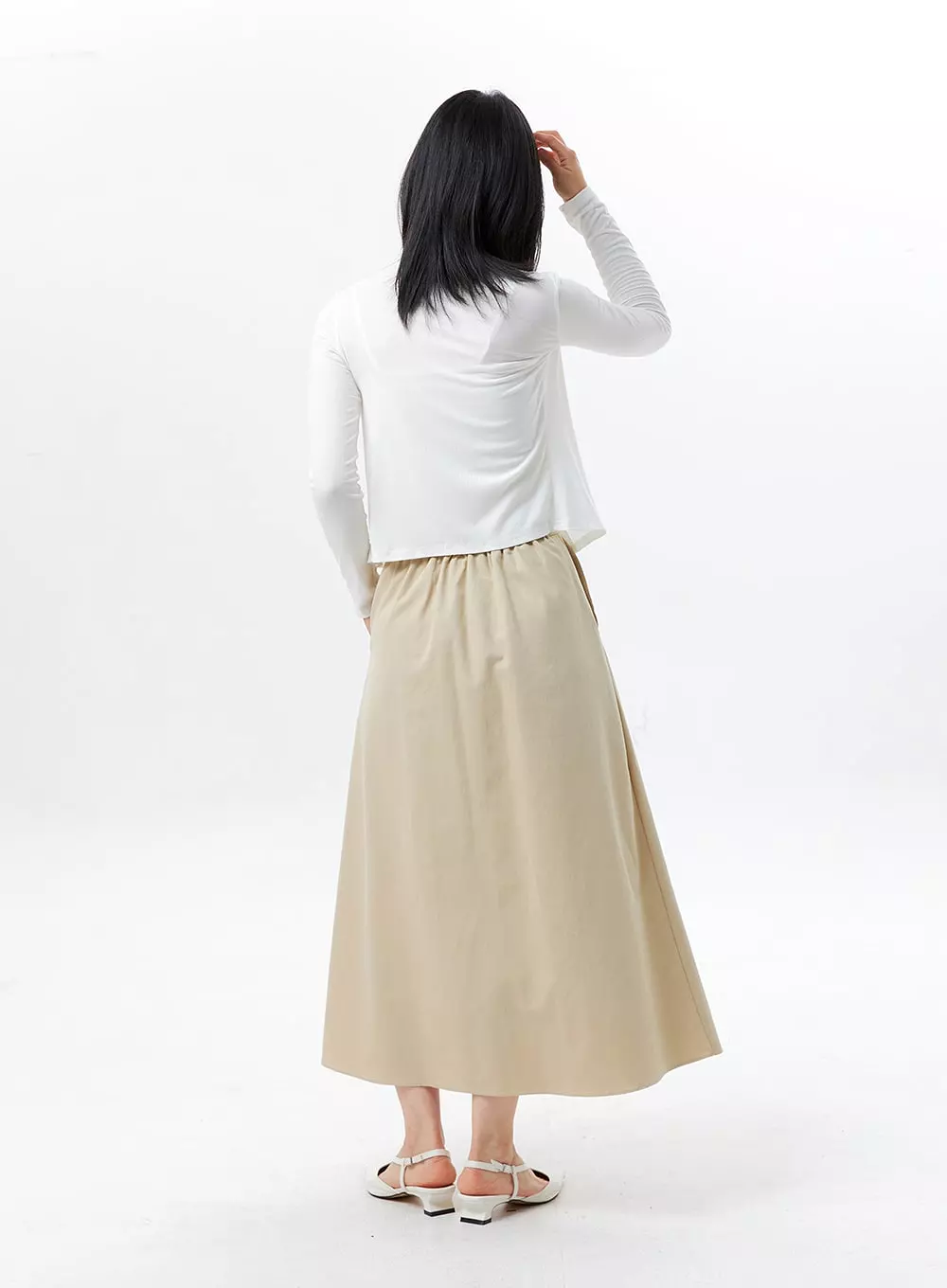 Maxi Skirt with Pleats and Elegant Style OL325