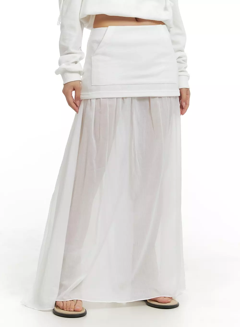 Maxi Skirt with Sheer Layers - CM426