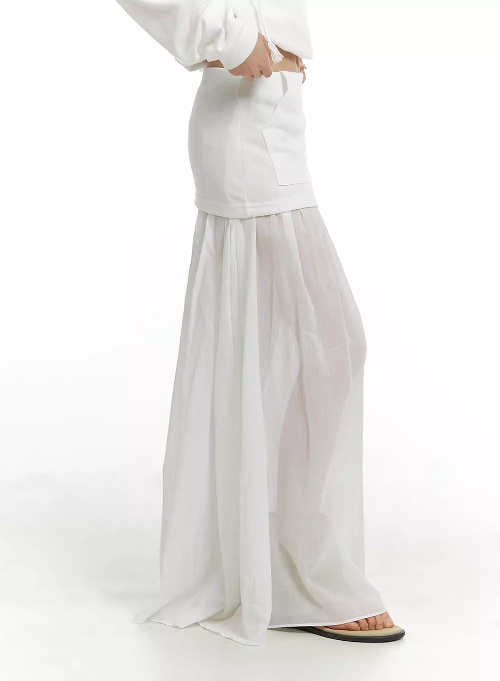 Maxi Skirt with Sheer Layers - CM426