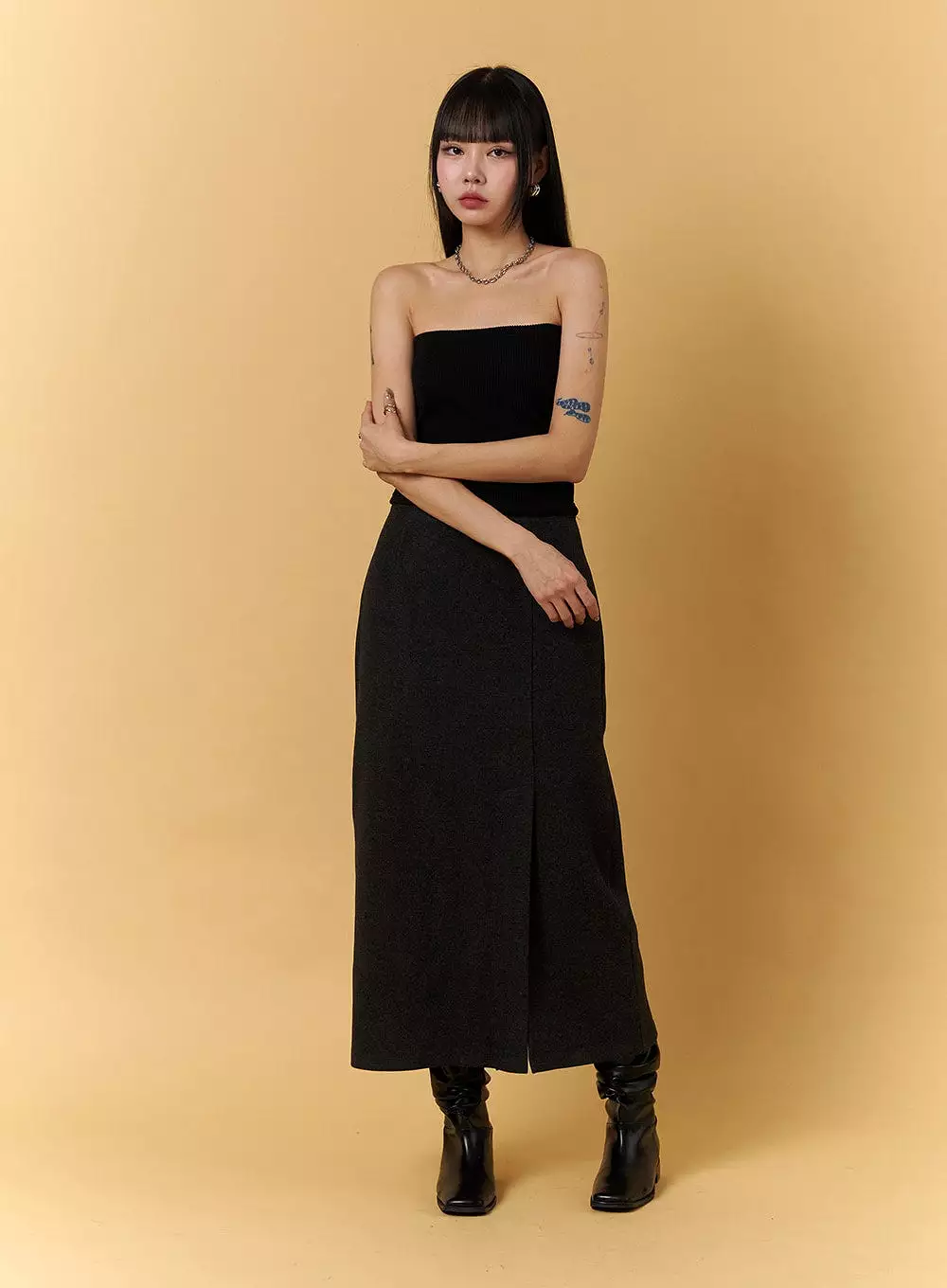 Maxi Skirt with Slit - CJ404