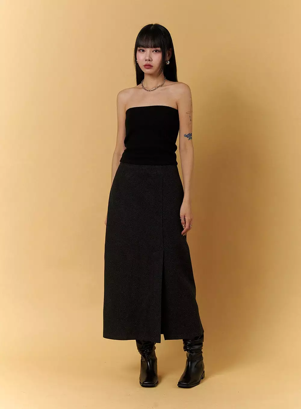 Maxi Skirt with Slit - CJ404