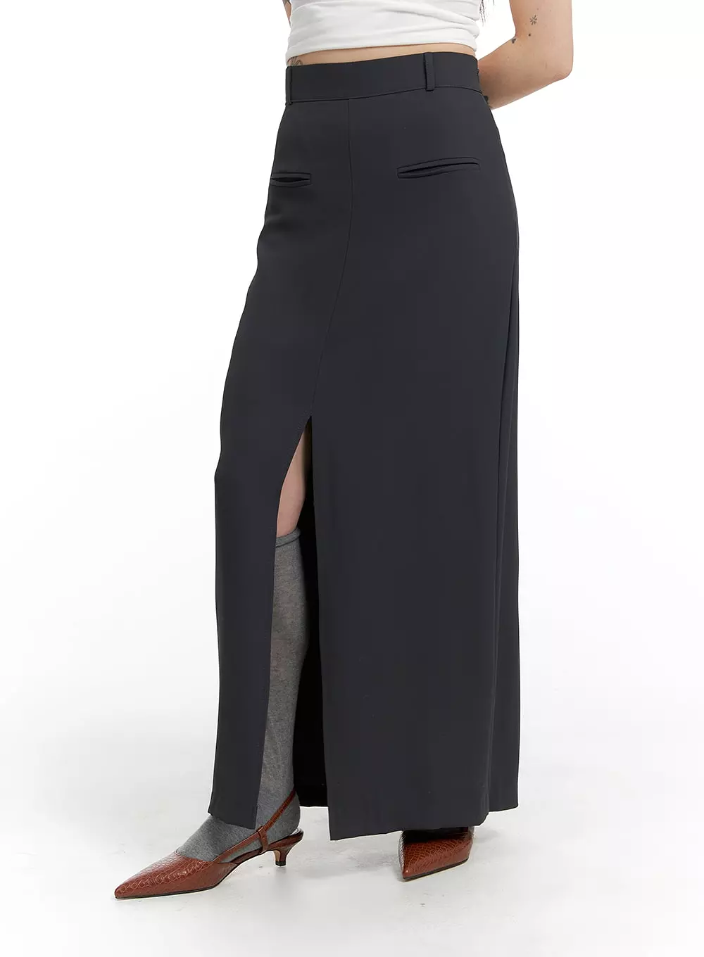 Maxi Skirt with Slit - IF423