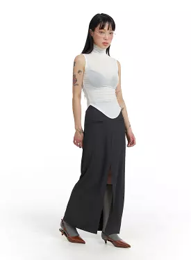 Maxi Skirt with Slit - IF423