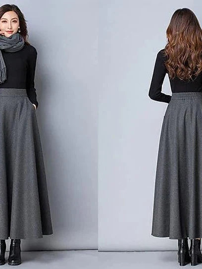 Maxi skirts for women with pockets