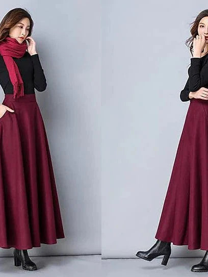 Maxi skirts for women with pockets