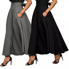 Maxi skirts for women with pockets.