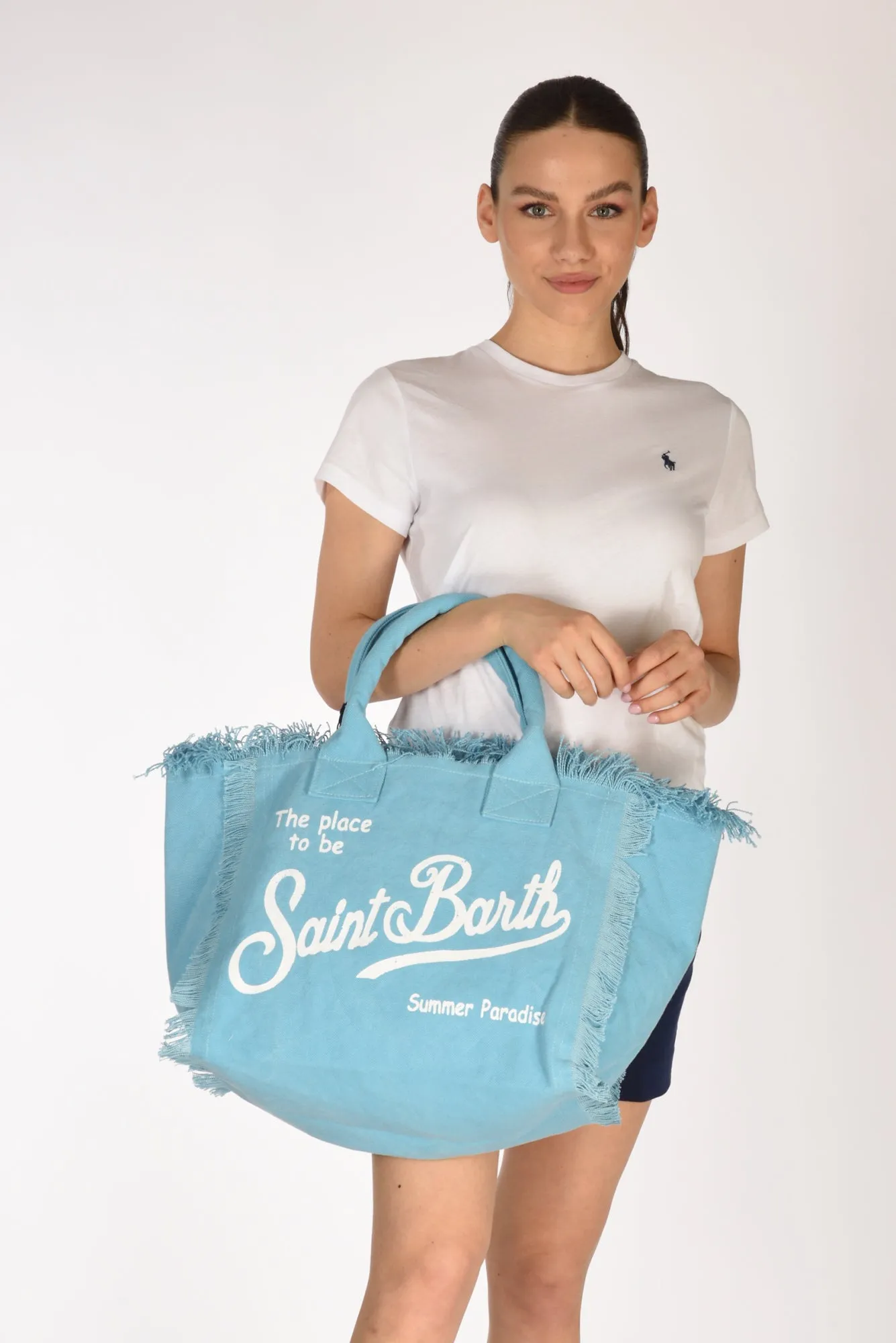 mc2 saint barth borsa canvas azzurro donna