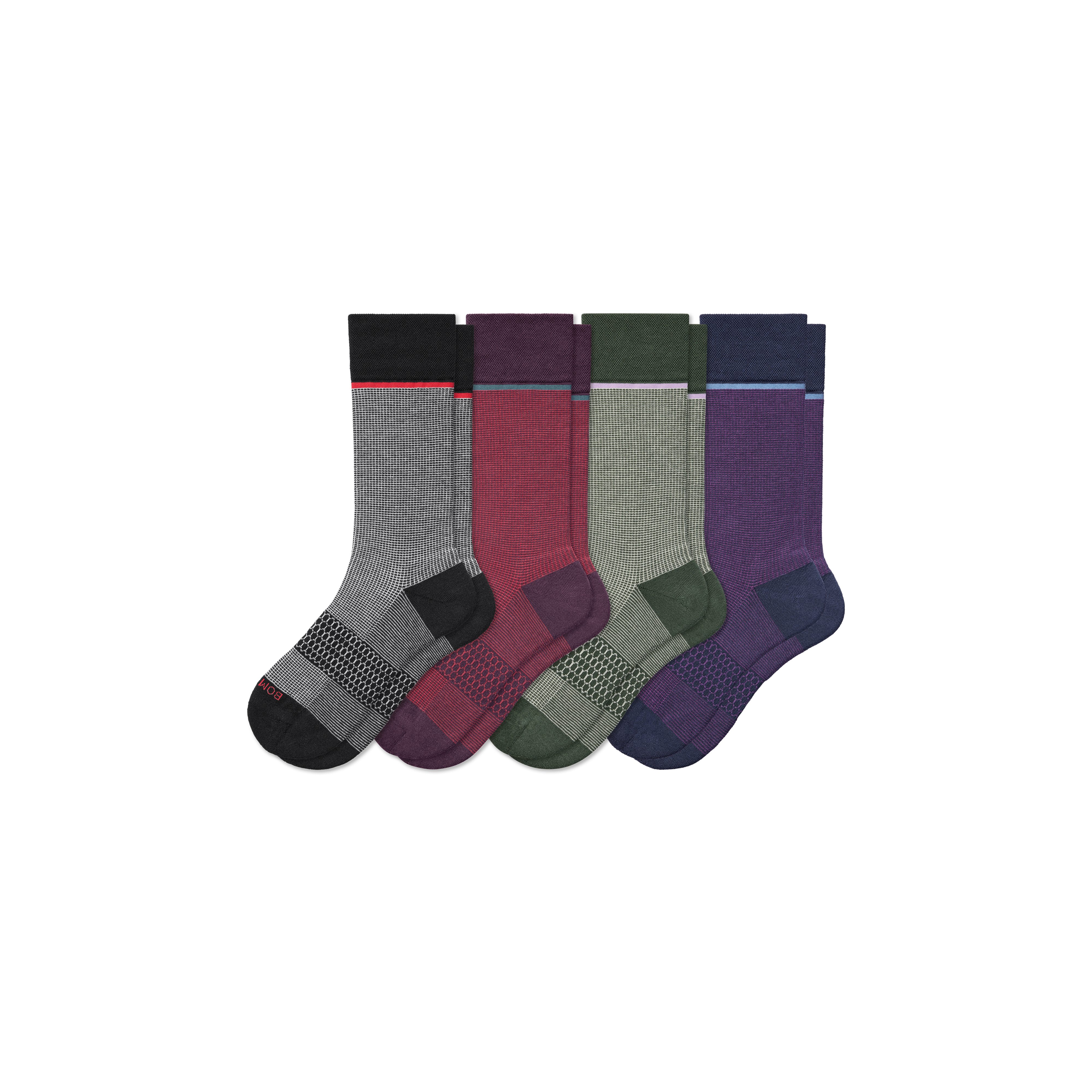 Men's Grid-Knit Dress Calf Sock 4-Pack