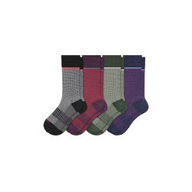 Men's Grid-Knit Dress Calf Sock 4-Pack