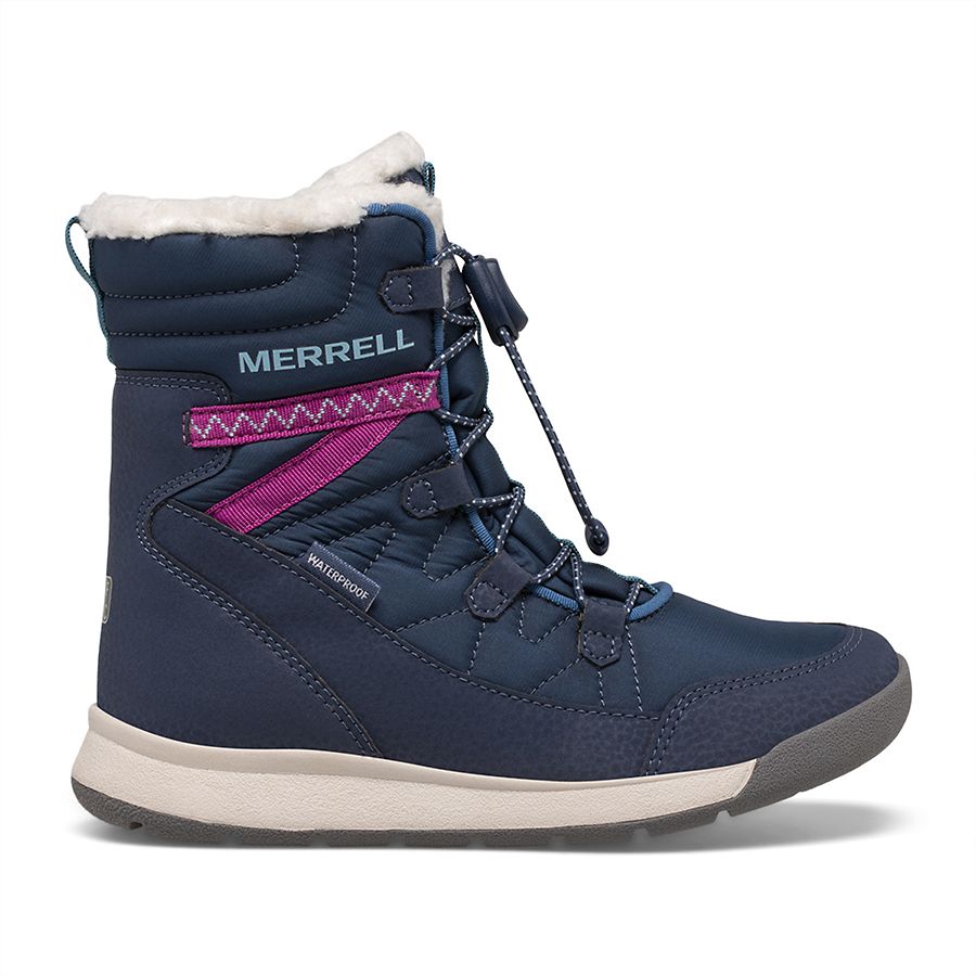 Merrell Waterproof Youth Boot Navy/Berry/Teal Snow Crush 3.0