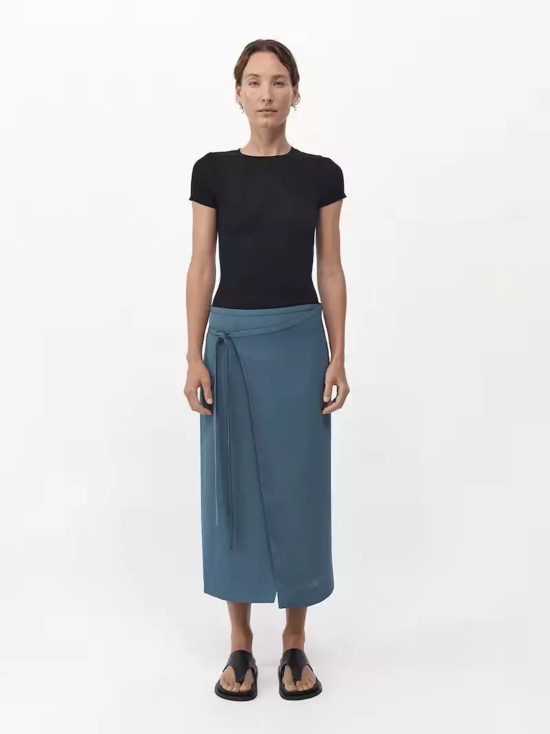 Midi Skirt in Slate