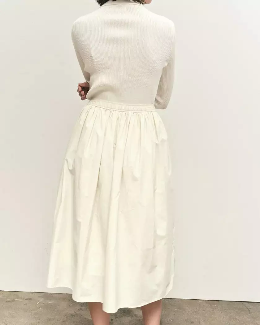 Mijeong Park Cream Midi Skirt