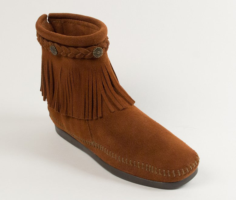 Minnetonka Brown Back Zip Boot - Hi Top Style - Model 292