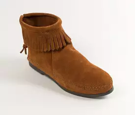 Minnetonka Brown Back Zip Hardsole Boot 282.