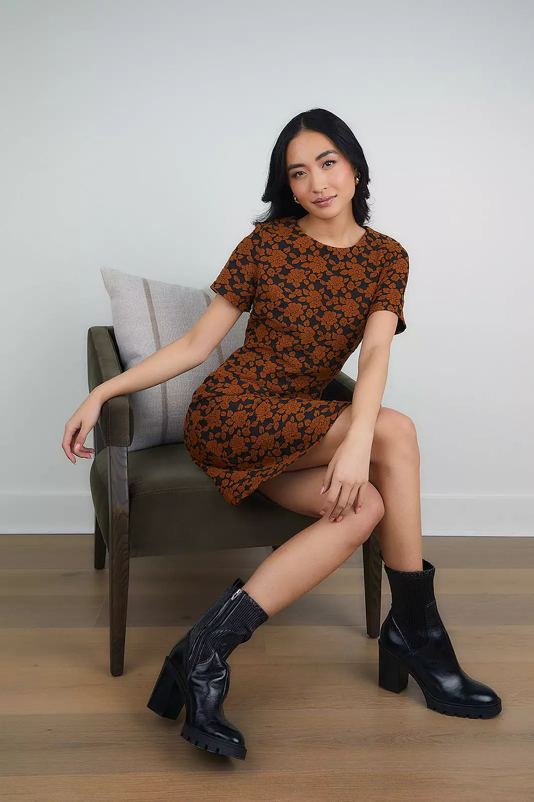 Moment Jacquard Shift Dress-ON SALE