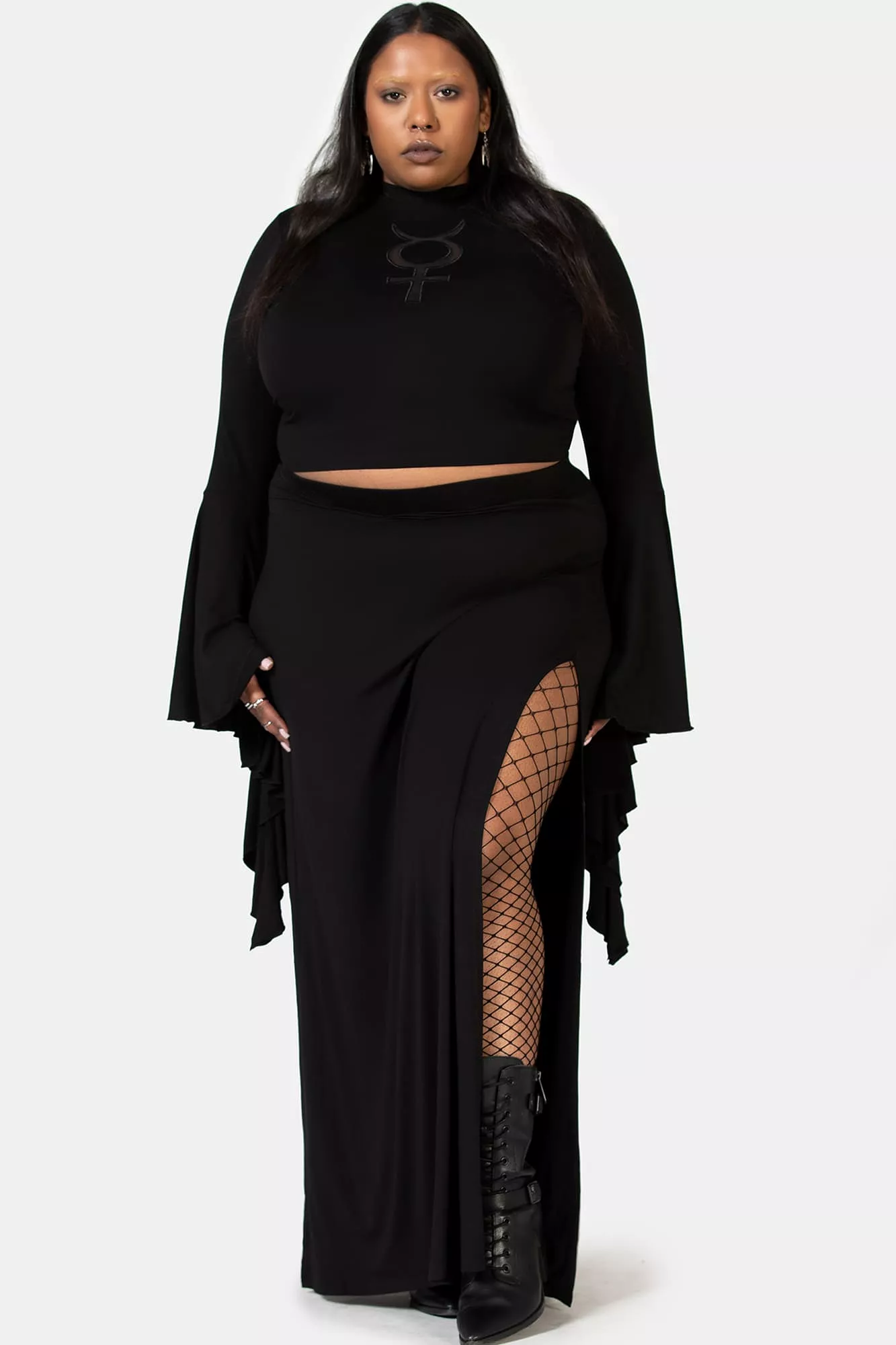 Nocturnal Shade Maxi Skirt - Plus Size