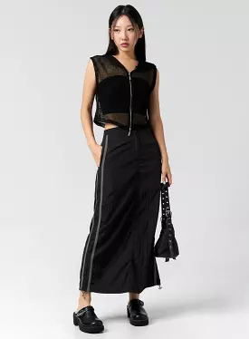 Nylon Maxi Skirt With Band - CG310