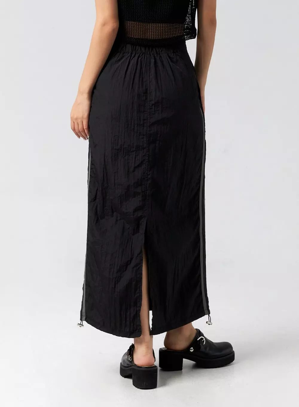 Nylon Maxi Skirt With Band - CG310