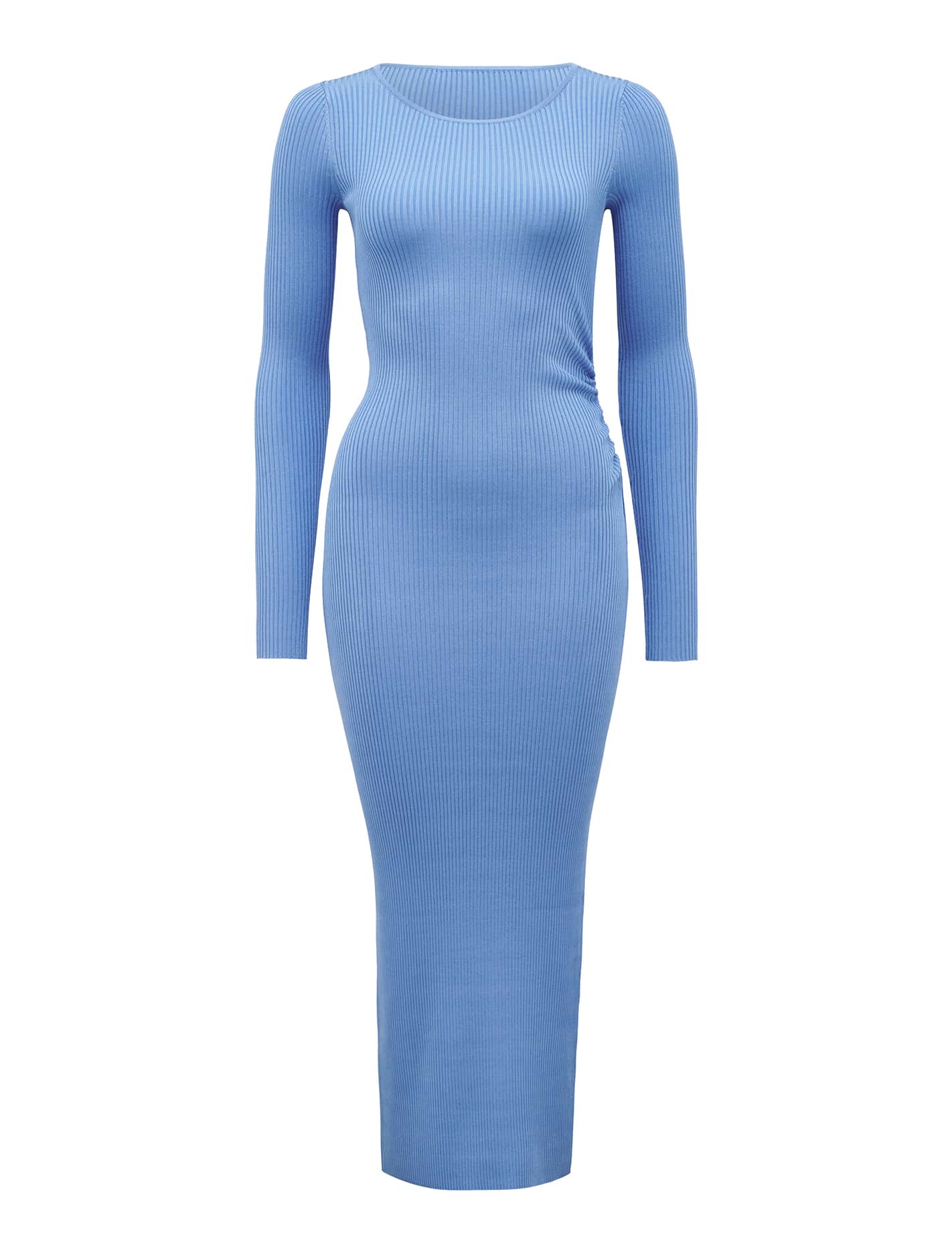 Olivia Ruched Rib Midi Knit Dress - Shop now!