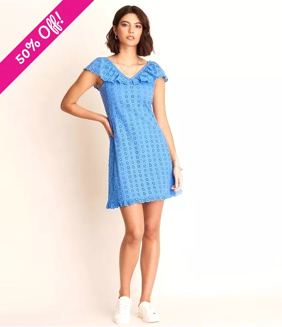 Periwinkle Eyelet Dress