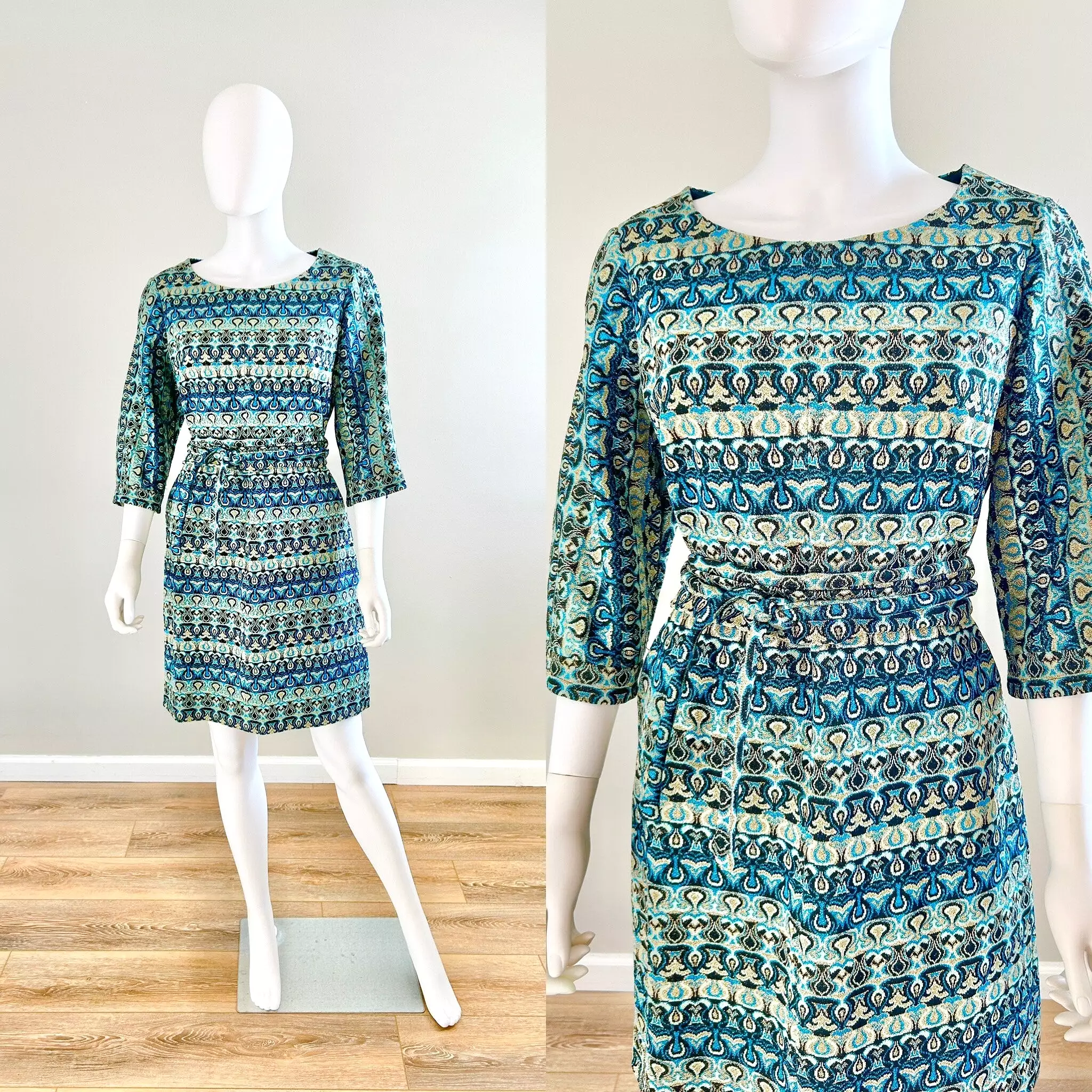 Pierre Balmain Dress, 1960s Vintage Retro Shift Holiday Dress in Size M L