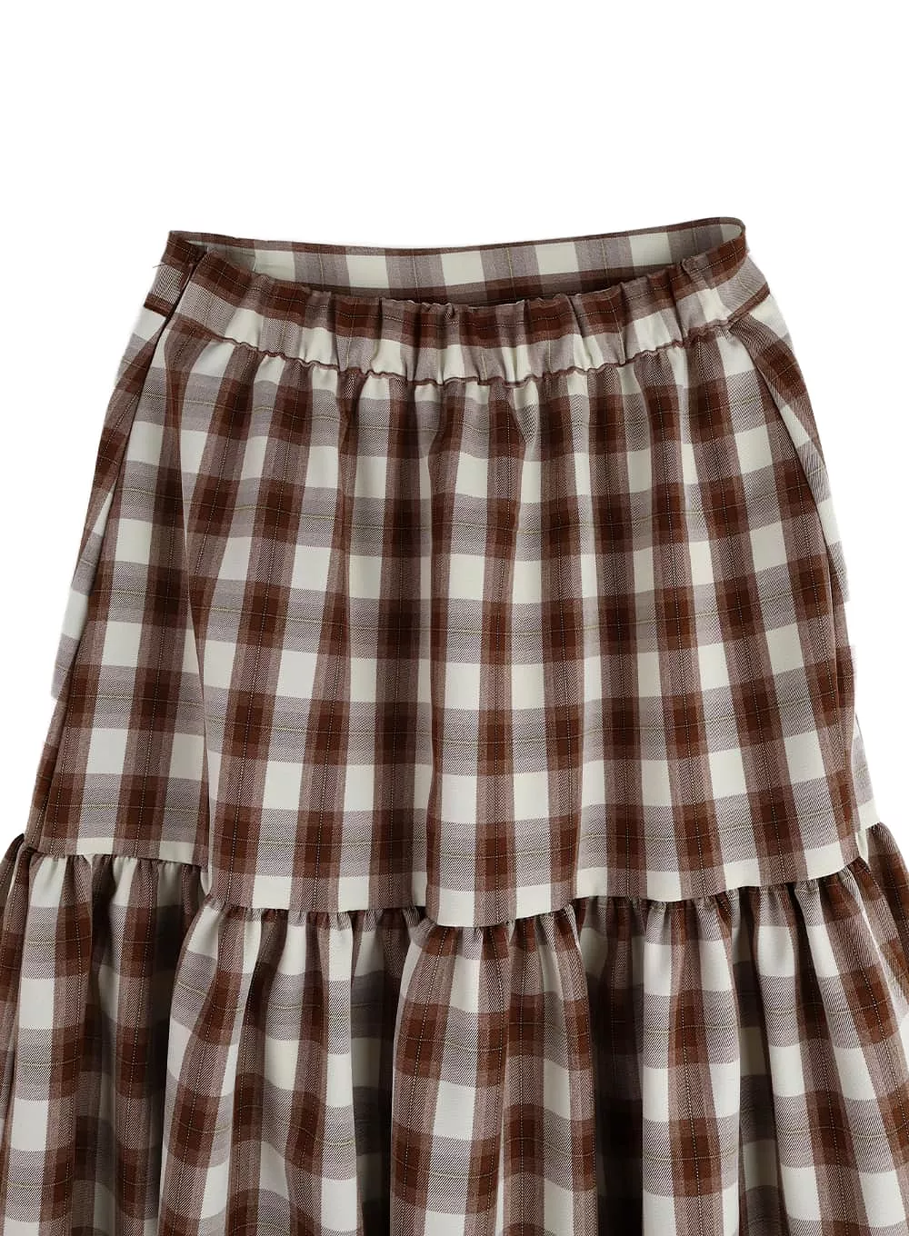 Plaid Flare Maxi Skirt - IM404