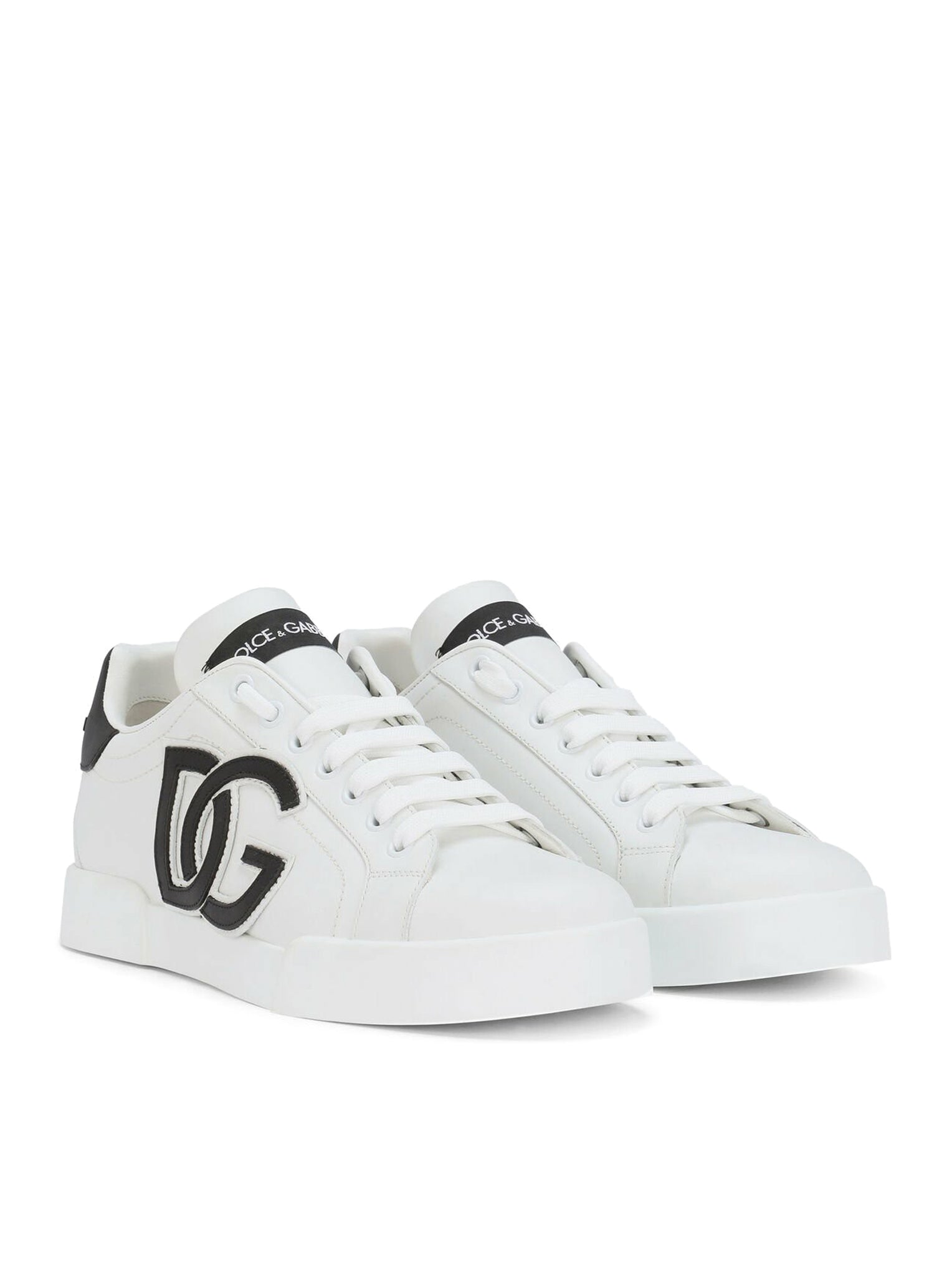 Portofino leather sneaker with DG logo.