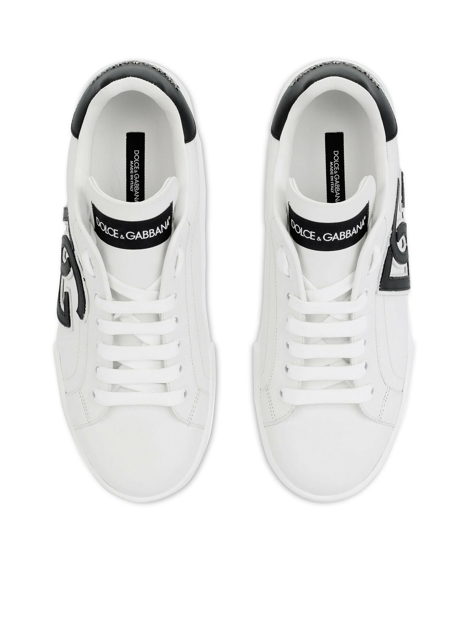 Portofino leather sneaker with DG logo.