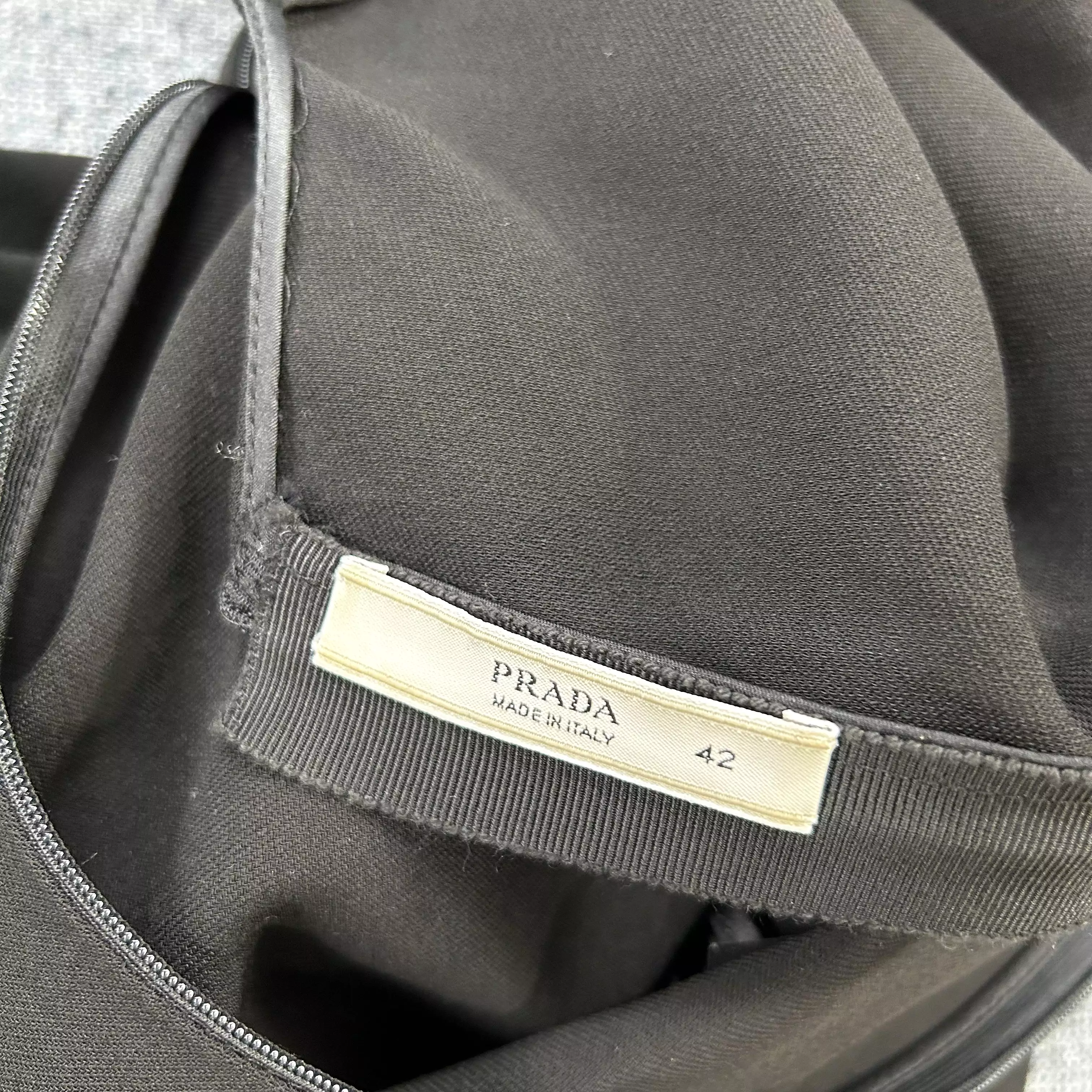 Prada Black Wool Silk Bow Dress XS/S