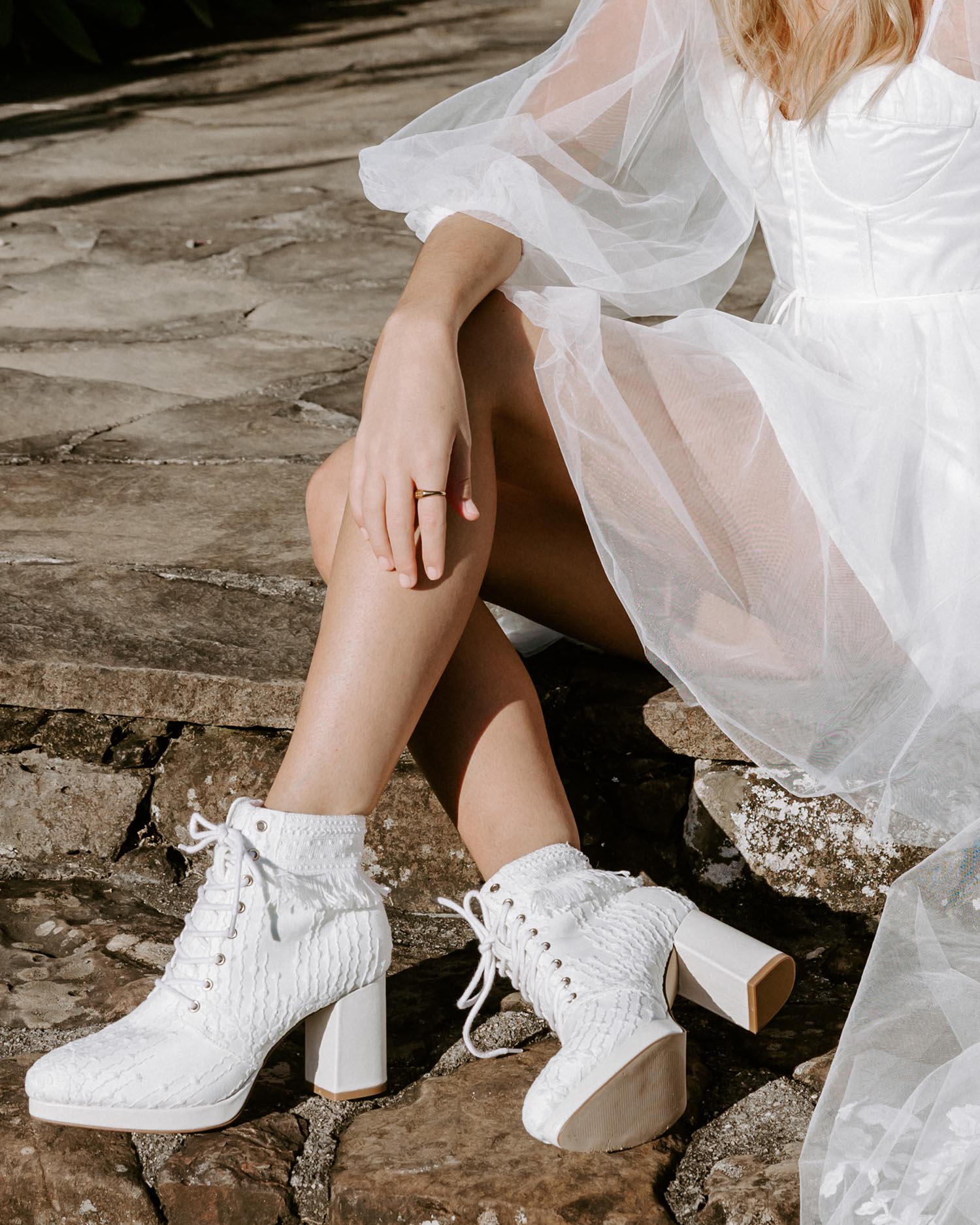 Prayer Boots - Velvet Bridal Booties - Final Sale