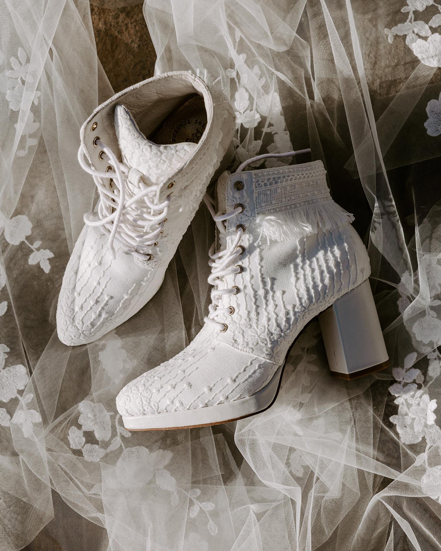 Prayer Boots - Velvet Bridal Booties - Final Sale