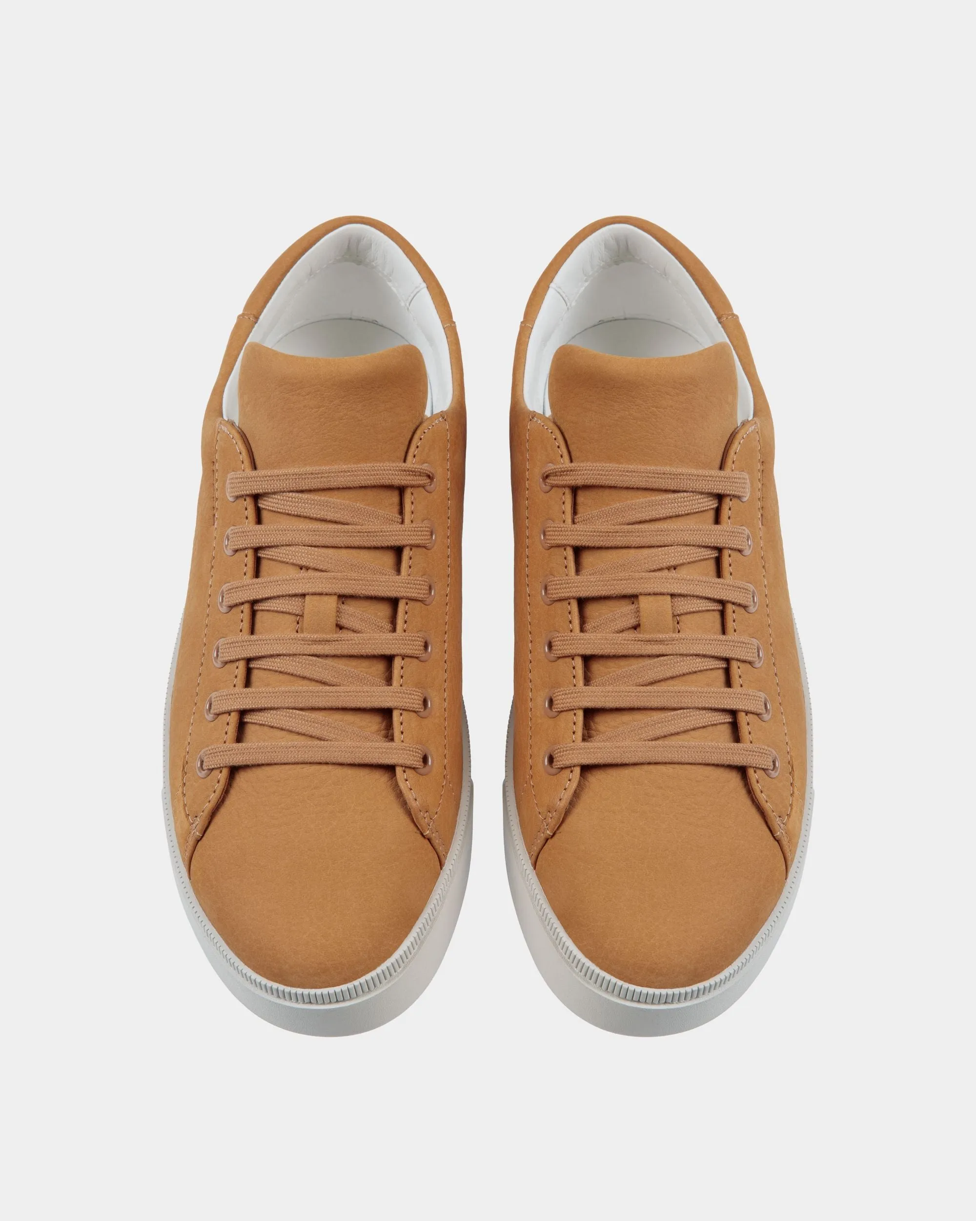 Brown Nubuck Leather Raise Sneaker - Men's Footwear