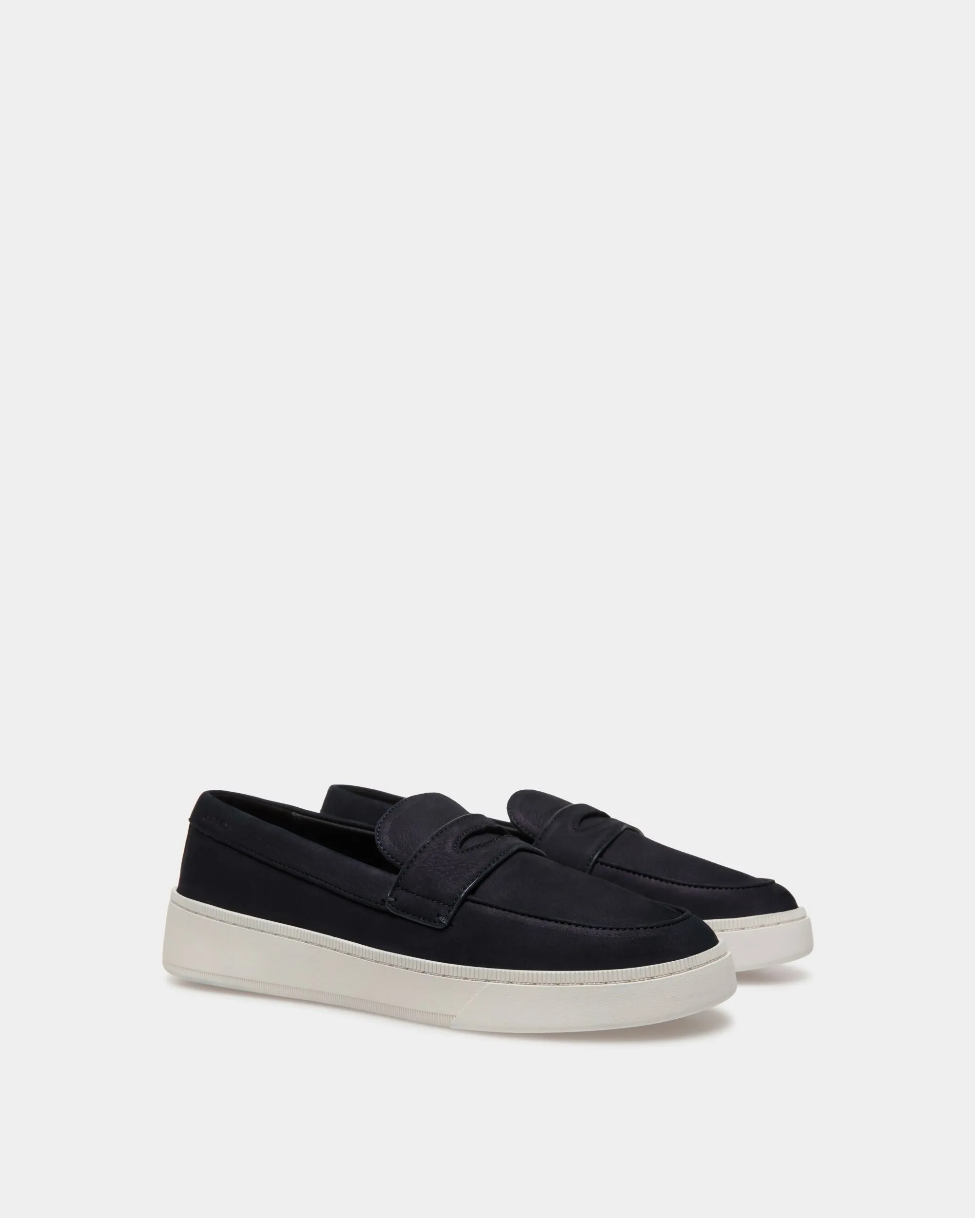 Navy Blue Raise Sneaker - Trendy Nubuck Leather Shoe