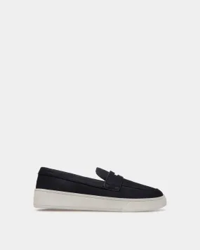 Navy Blue Raise Sneaker - Trendy Nubuck Leather Shoe