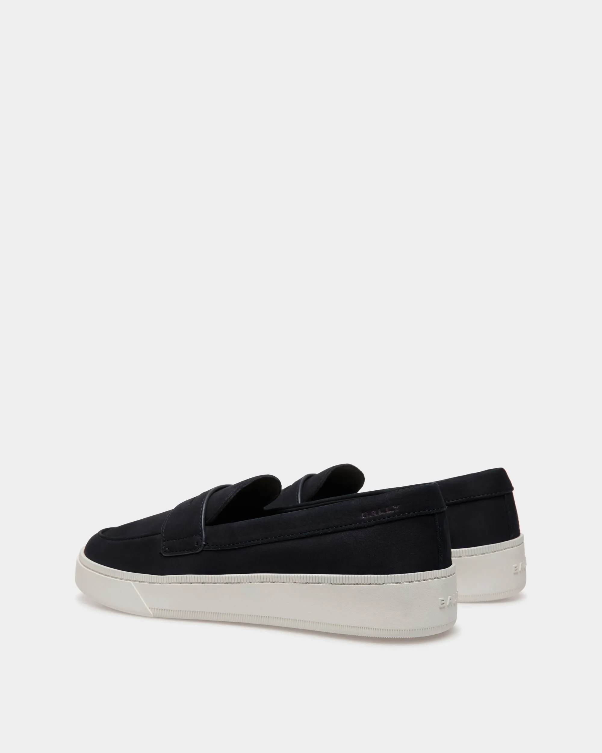 Navy Blue Raise Sneaker - Trendy Nubuck Leather Shoe