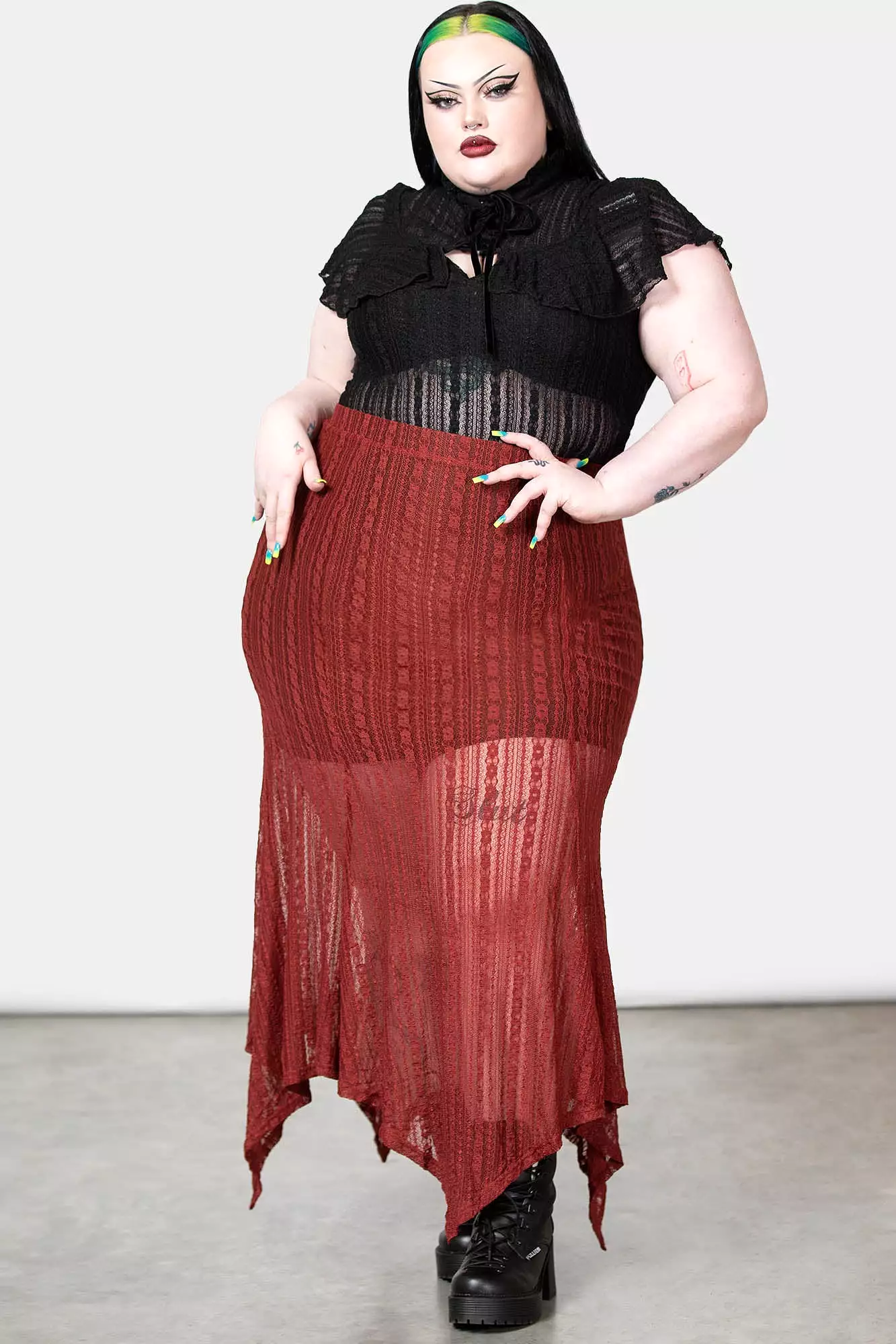 Red Plus Size Maxi Skirt - Juliet's Betrayal