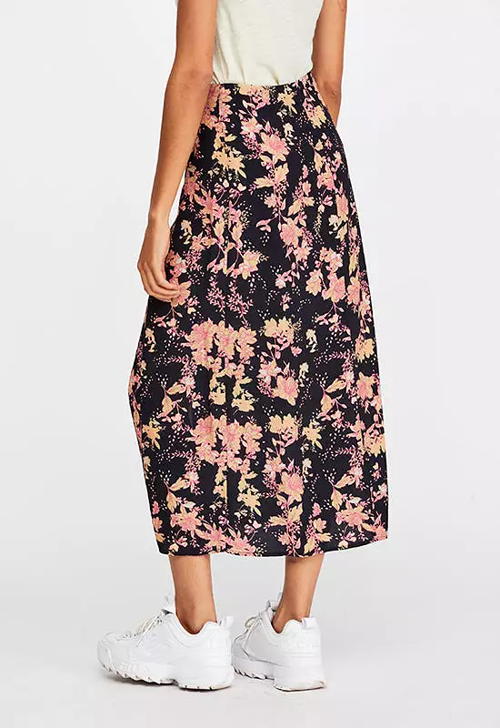 Retro Love Black Multi Midi Skirt - Free People