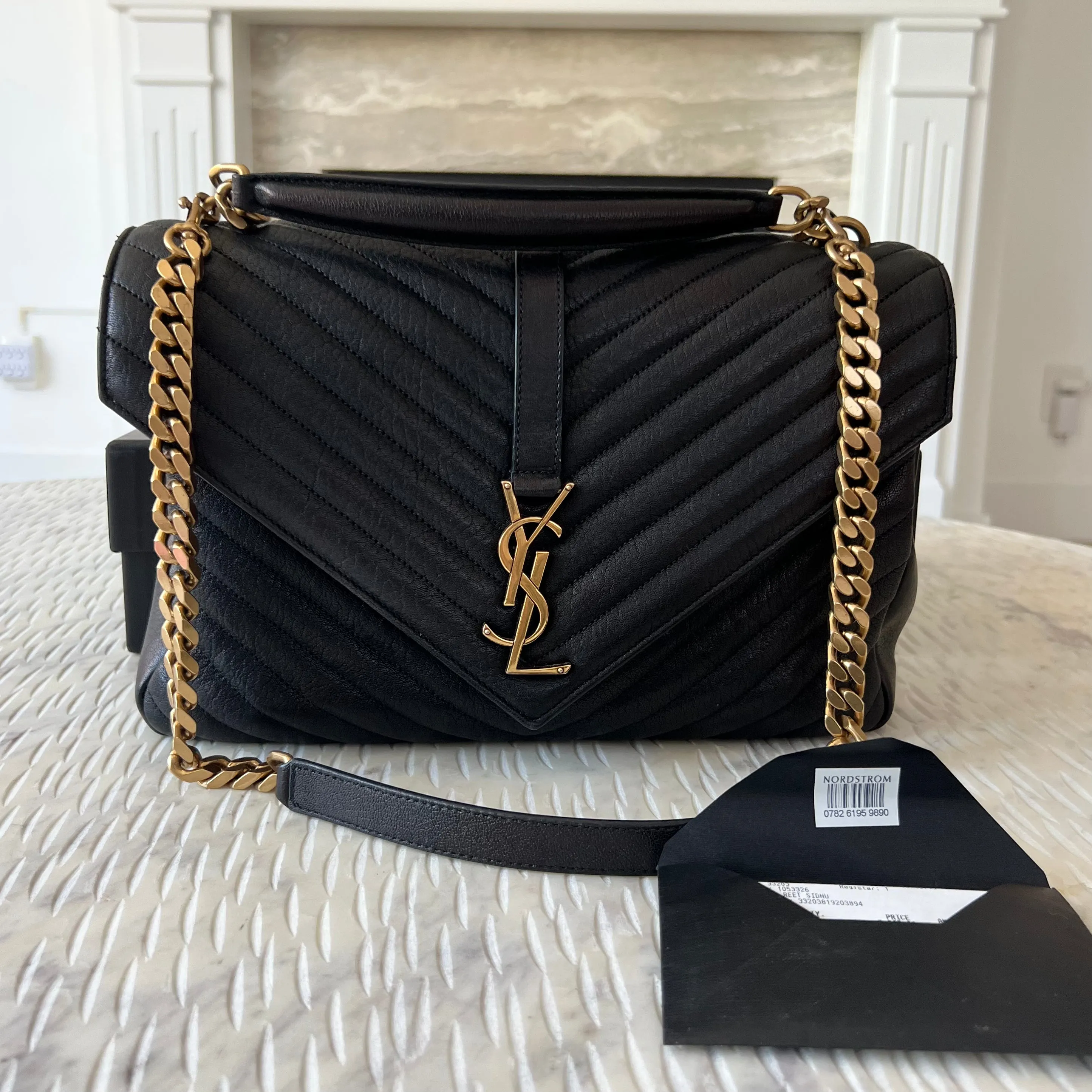 Saint Laurent College Large Chain Bag - Quilted Leather | Official Website