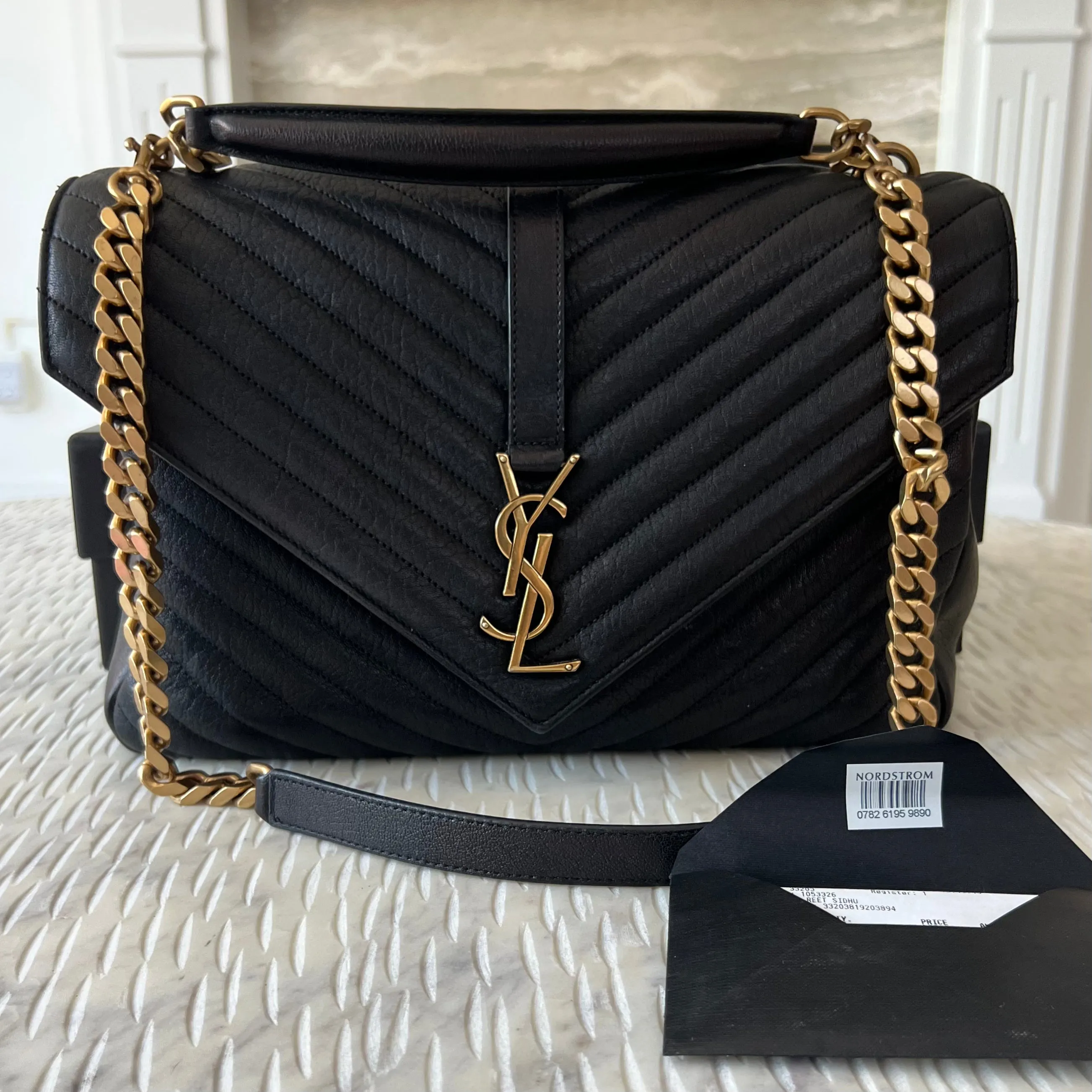 Saint Laurent College Large Chain Bag - Quilted Leather | Official Website