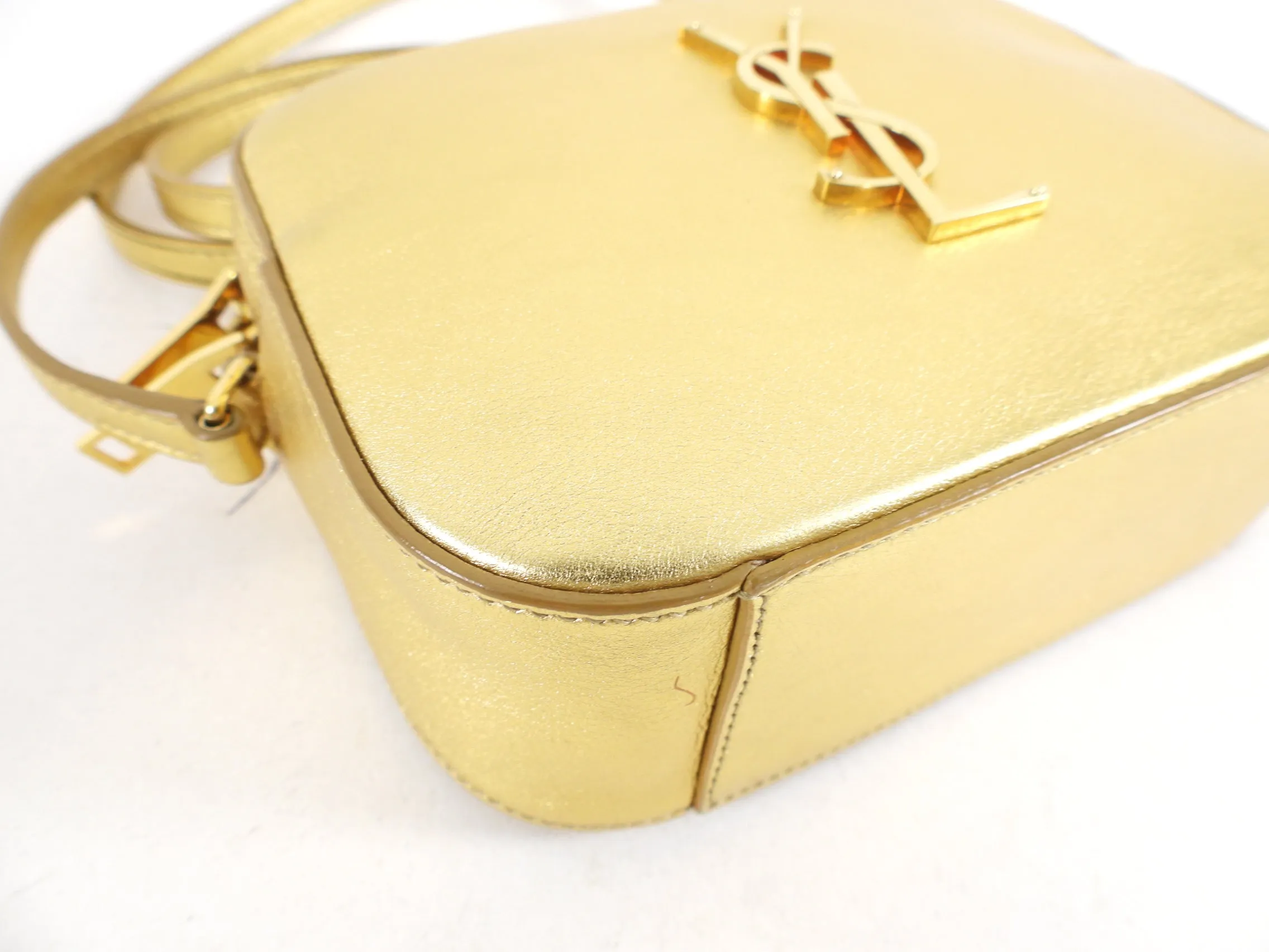 Saint Laurent Gold Leather Classic Camera Crossbody Bag